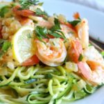 zucchini noodles with garlic shrimp